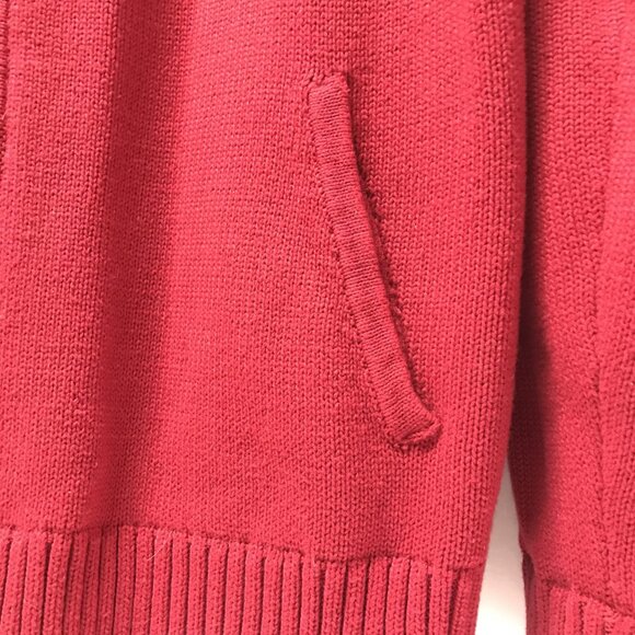 L.L. Bean Red & Blue Plaid Flannel Lined Full Zip Cardigan Sweater - Picture 8 of 15